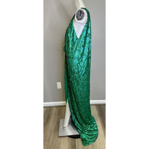 NWT Ozgur Masur Sequined Wrap Sleeveless Keyhole Back Column Gown Size 4 $1944 - Picture 5 of 10